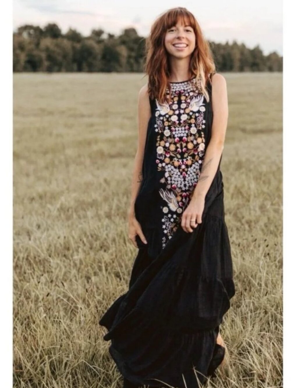 NWT Anthropologie Samant Chauhan Jacaranda Tiered Maxi Dress 10 - Picture 13 of 16